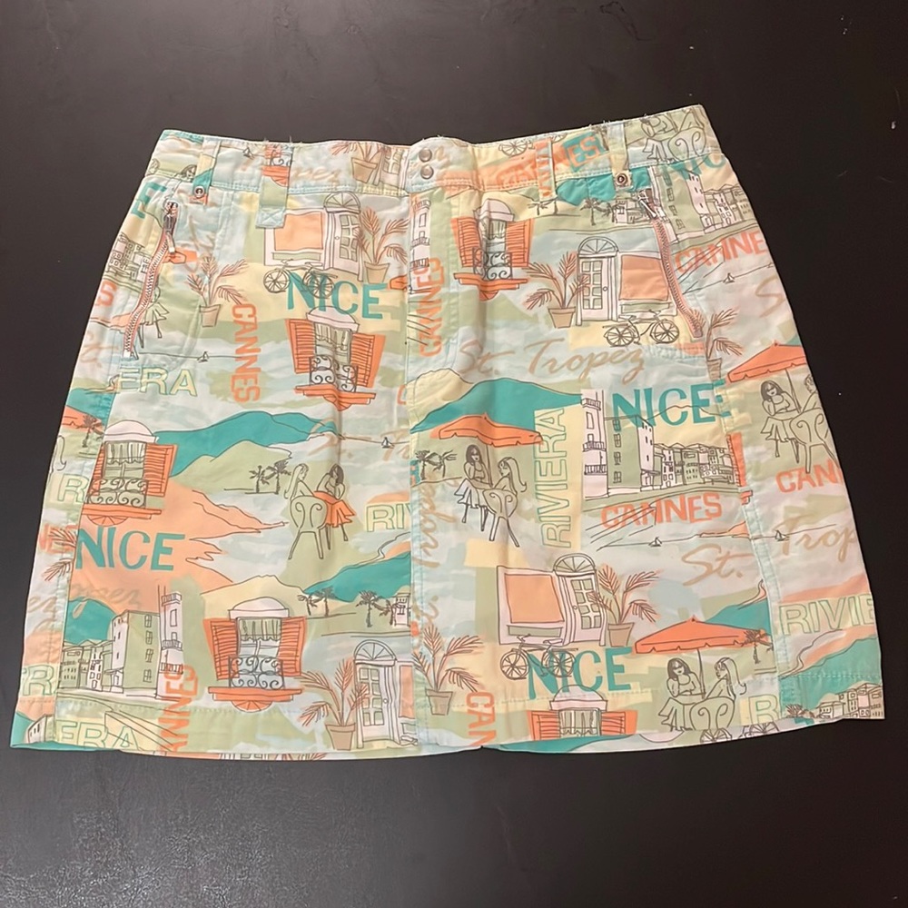 French Cuff Skort scenic print cotton skort . Size 10